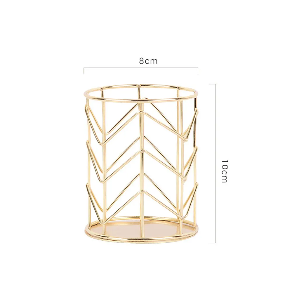 

Cosmetics Makeup Brushes Storage Box Cylindrical Case Storage Lipstick Brush Pen Holder Organizer Wrought Iron Pen Storage