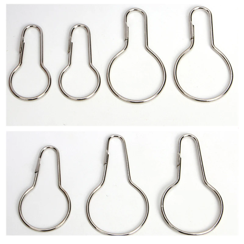 

12pcs Iron Curtain Open Gourd Rings Carabiner Keychain Clip Window Curtains Hook Accessories Bath Shower Curtains Rods Clamp