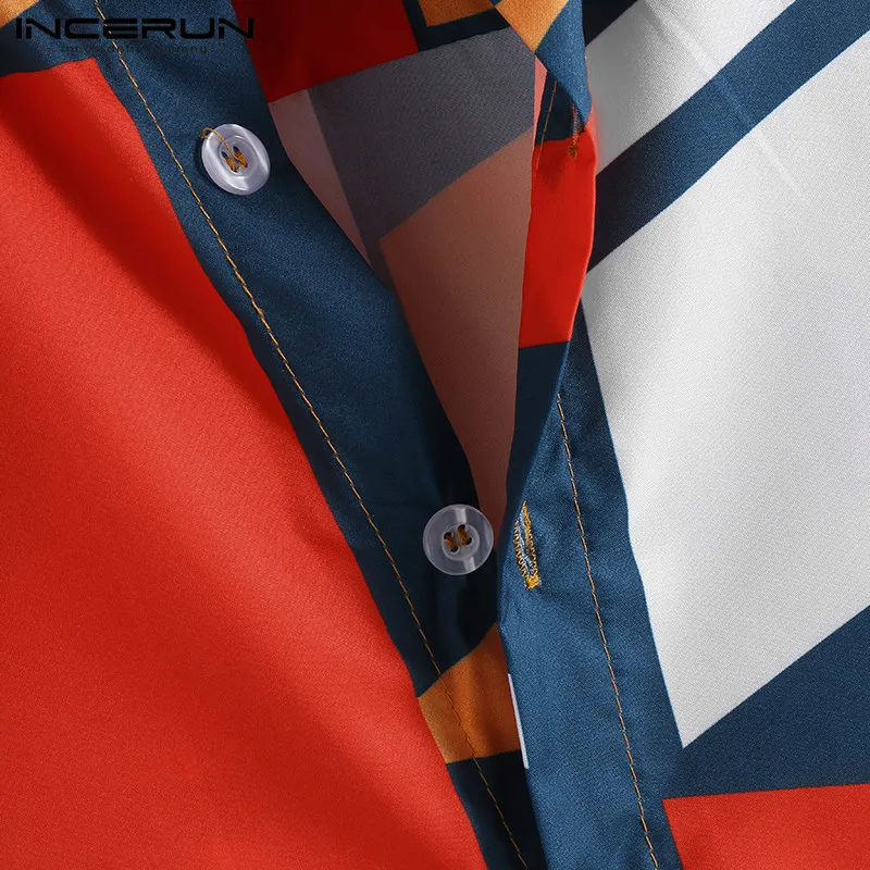 

INCERUN Long Sleeve Men Shirt Printing Turn Down Collar Casual Brand Shirts Men Streetwear Spring Casual Camisa Masculina S-5XL