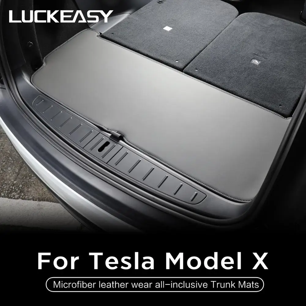 LUCKEASY полноразмерный коврик для багажника из микрофибры Tesla Model X 2017 2021