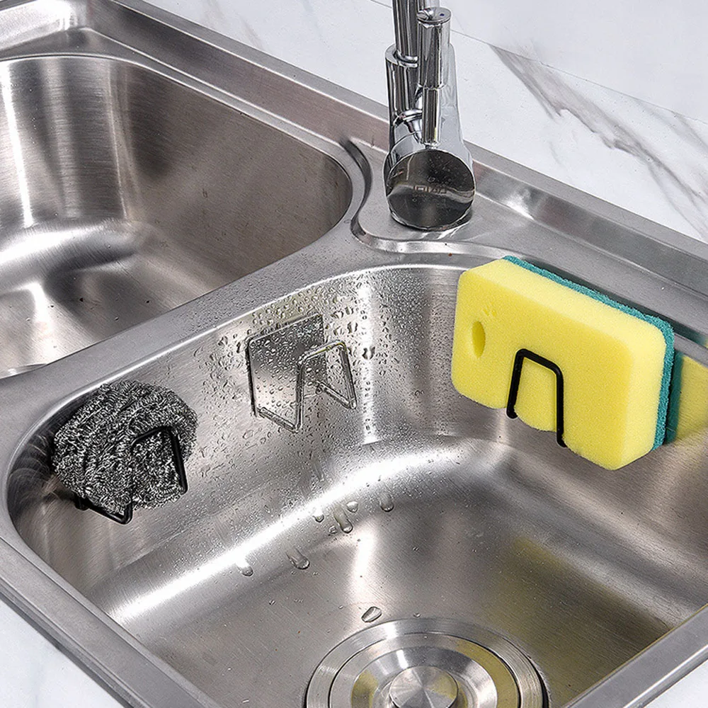 

Kitchen Sponge Storages Sink Drain Drying Rack Shelf Toilet Bathroom Soap Holder Cleaning Sponge Rack Hooks Accessories Tools