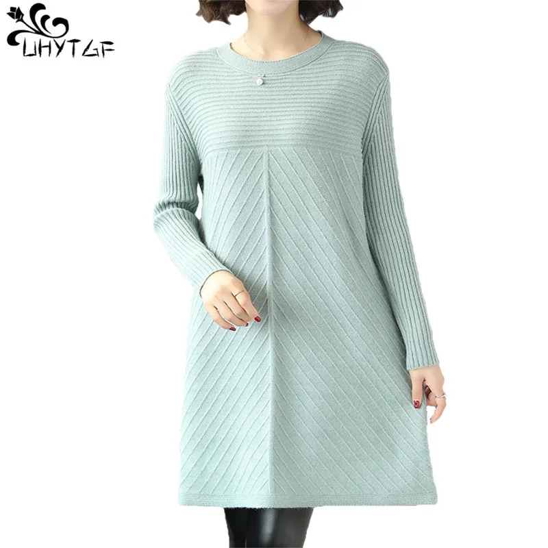 

UHYTGF Winter Women's Cashmere sweater Jumper Tops Women 6XL Oversized Sweaters Korean Knitted Pullovers Mujer Warm Knits X631