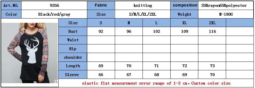 

2019 New autumn Christmas print round neck bottoming long sleeve T-shirt