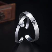 fashion 100 s925 sterling silver brushed sun moon opening couple bracelets men and women simple style boutique jewelry gifts