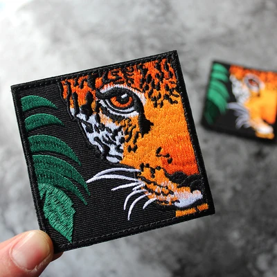

Embroidery Velcro Square Badge DIY Patch Sticker Velcro Tiger Head Armband Tactical Pack Sticker