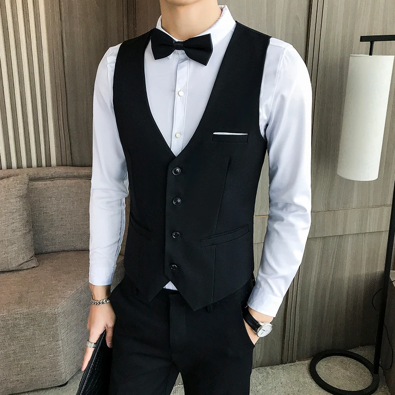 Для Мужчин's Бизнес Slim Fit костюм жилет/мужской высокое качество джентльмен