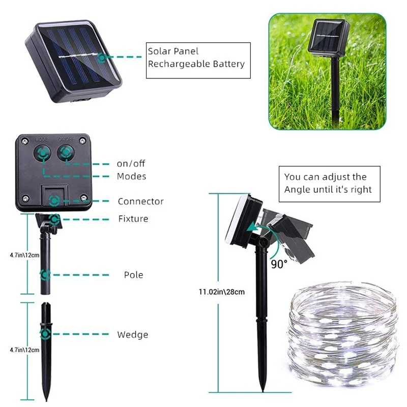 GYLBAB на солнечной энергии светодиодные светящиеся гирлянды светильник