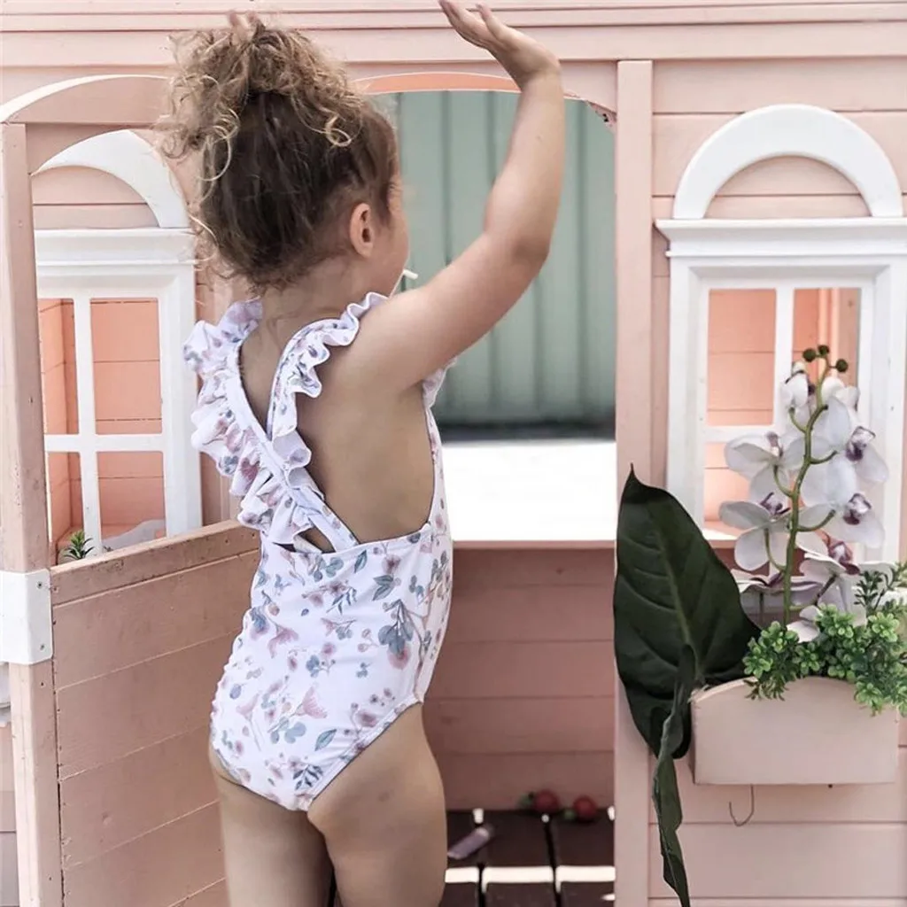 Цельный купальник-бикини в полоску для маленьких девочек купальный костюм