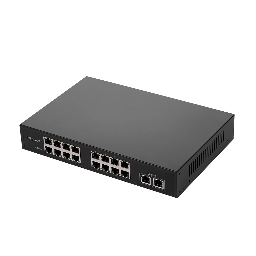 ZWD 16 + 2BZQN 16FE 2GE POE коммутатор с портами 2 гигабитных Uplink стандарт IEEE 802.3af питания для