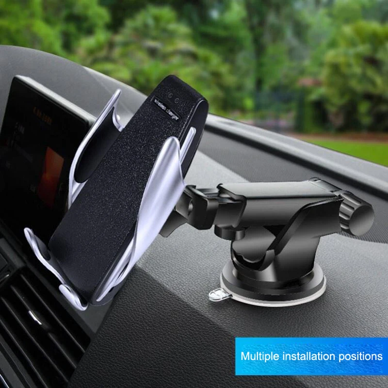 2021 new car bracket wireless charging charger navigation bracket 10w suitable for apple android huawei xiaomi free global shipping