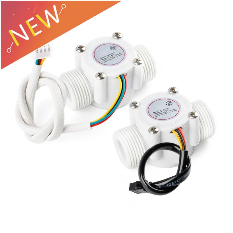 

YF-S403 Water Flow Sensor DC 5-24V Flowmeter Hall Flow Sensor 3/4 Wire Water Control Liquid Flow Sensor Switch 1-60L/Min 1.75MPa