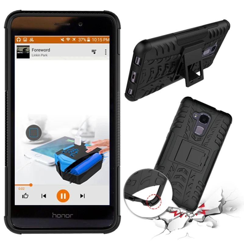 

For Huawei 5C 7 Lite 6C V10 9 Lite 7X Cool Pattern Sets of Tire Pattern Bracket TPU Non-Slip Shockproof Phone Case