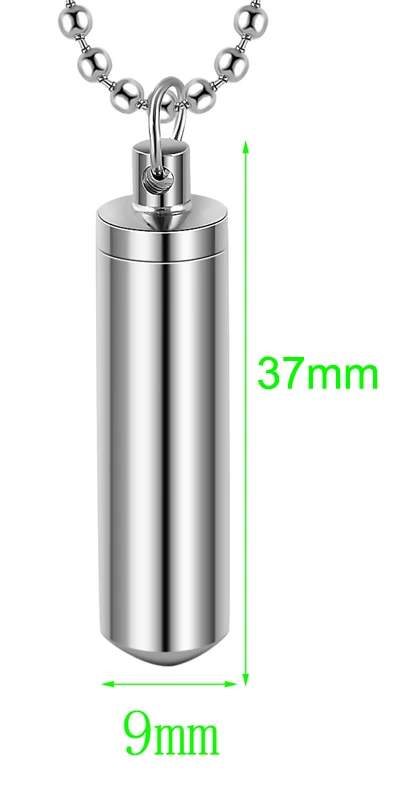 Стальная подвеска в виде таблетки для пожилых людей|memory necklace|memory pendantsmemorial urn |