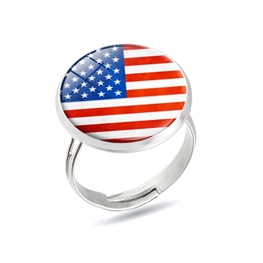 США национальные кольца с флагами Америка Национальная эмблема Жестяного
