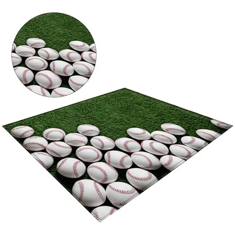 

1pc 180x120cm Anti-slip Floor Mat Lawn Baseball Pattern Area Rug Floor Mat Carpet for Home