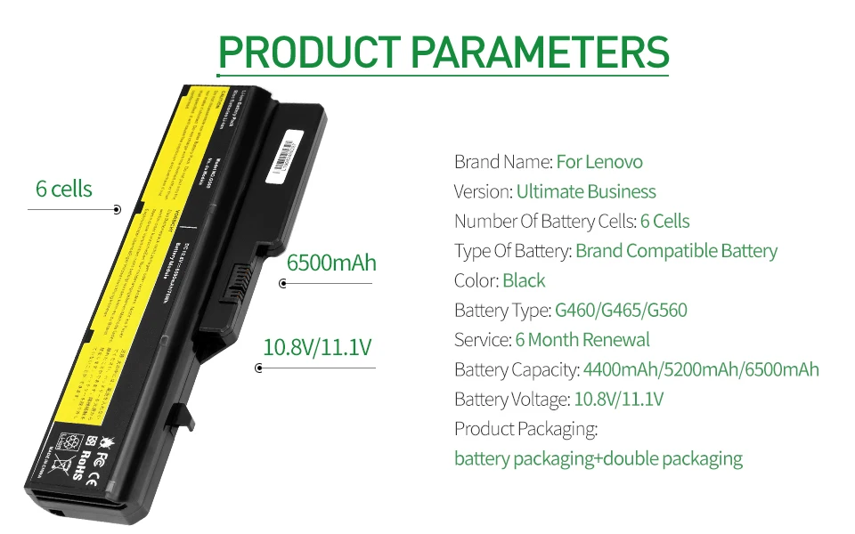 Apexway 11,1 V аккумуляторная батареядля ноутбука lenovo L09S6Y02 LO9L6Y02 для IdeaPad G460 G465 G470 G475 G560 G565 G570 G575 G770 Z460