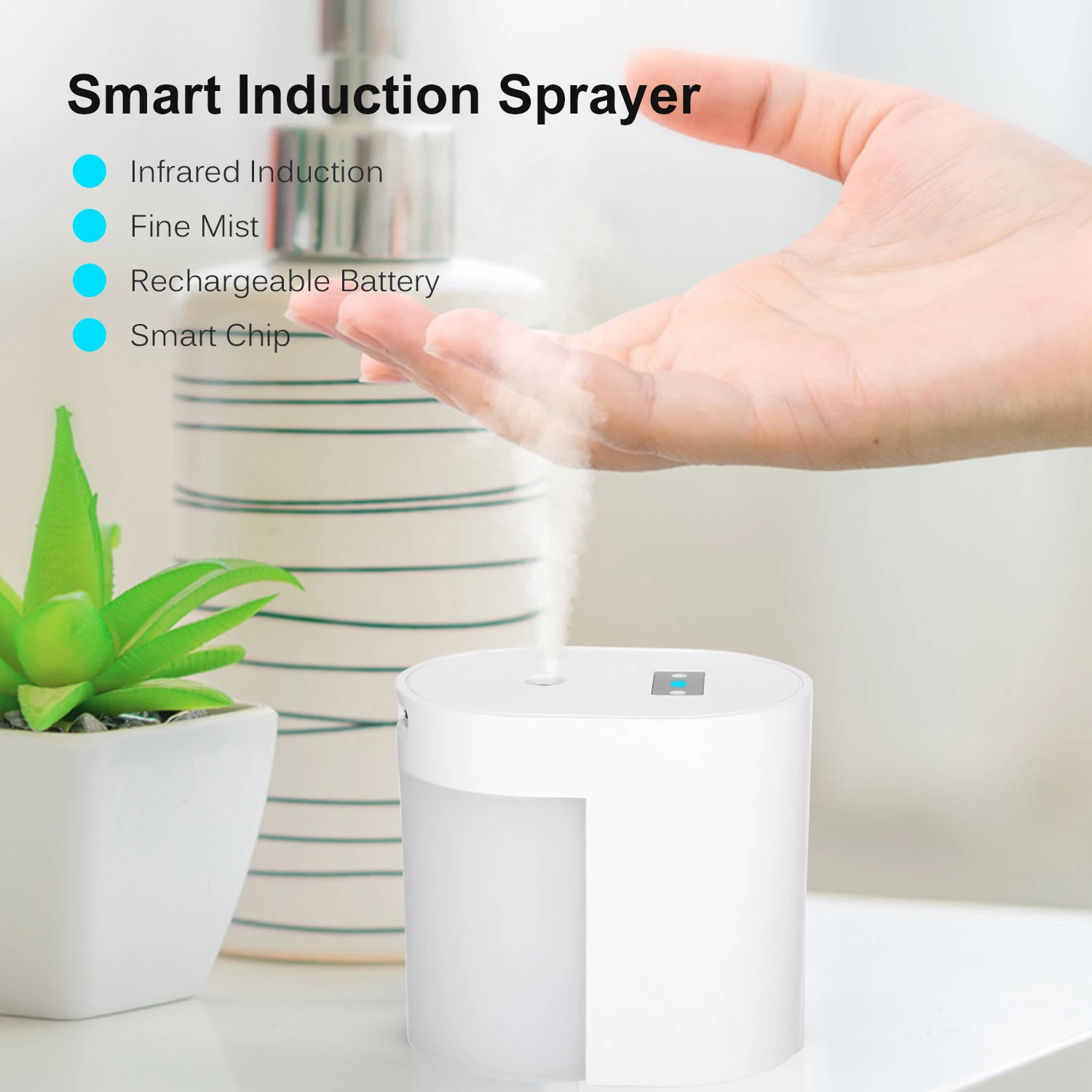 

100ml Portable Mini Intelligent Induction Sterilizer Infrared Induction USB Rechargeable Induction Sprayer for Home
