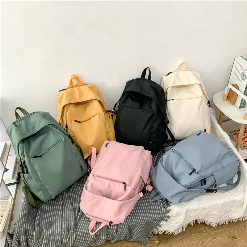 

2021 Large Backpack Women Waterproof Candy Colors Book Backpacks Fancy High School Bags for Teenage Girl Cute Travel Rucksack