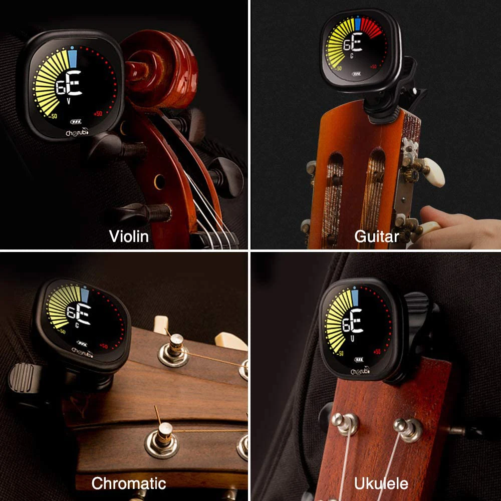Тюнер для гитары Cherub WST-670 вращающийся перезаряжаемый тюнер с зажимом ЖК-дисплей