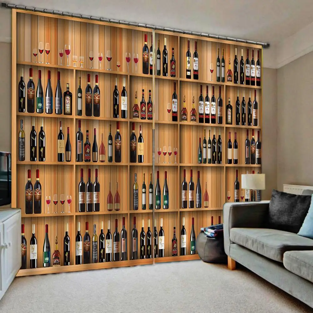 Занавески 3D для спальни винного шкафа декоративные оконные шторы гостиной