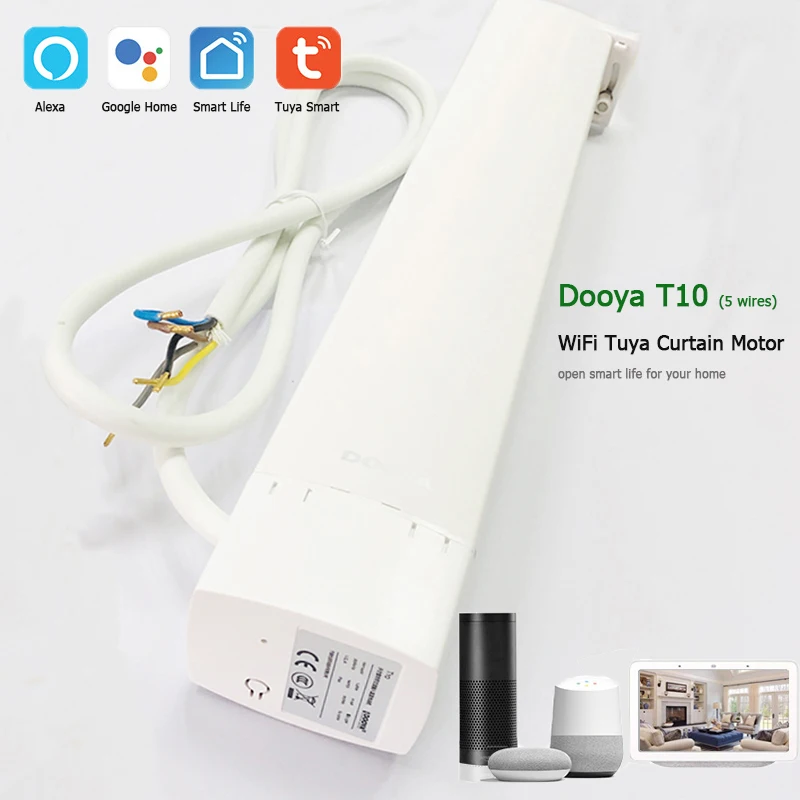 Dooya T10 Wi-Fi двигатель для штор tuya работает с alexa google home умное приложение smart 110-240 В 433