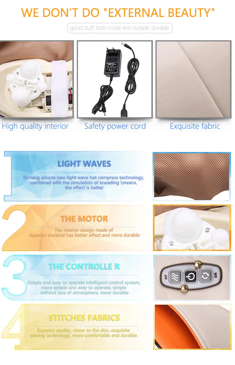 

4D multifunctional electric massage shawl body neck massager U type infrared heating kneading car / home massage