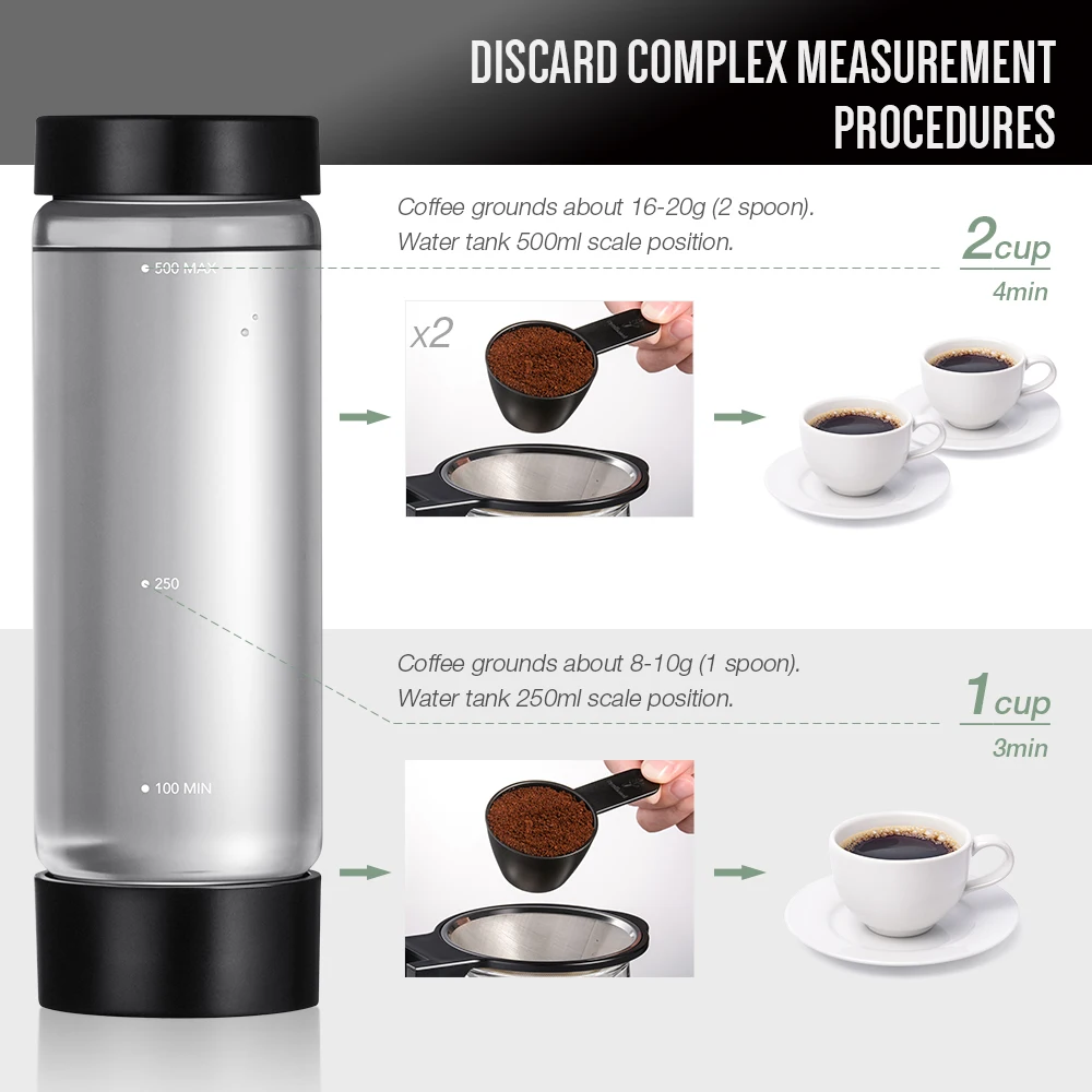 1500/500 мл кофемашина 110 В Spresso стеклянный чайник фильтр для кофейного порошка