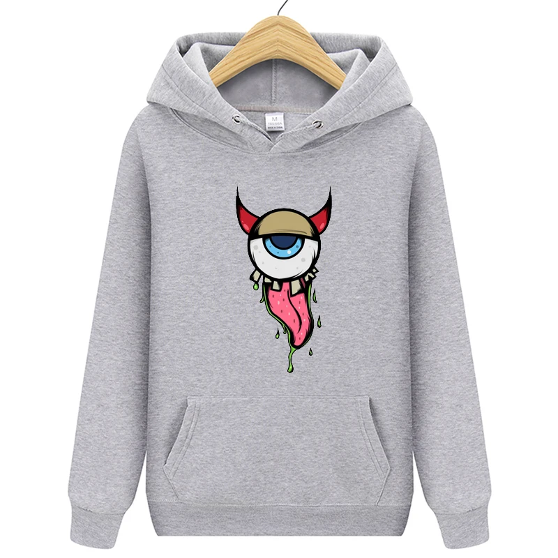 

Winter Evil Eye Oversized Sweatshirt Men and Women's Hoodies Harajuku Warm Pullover Drawstring Korean Style Anime Hoodie