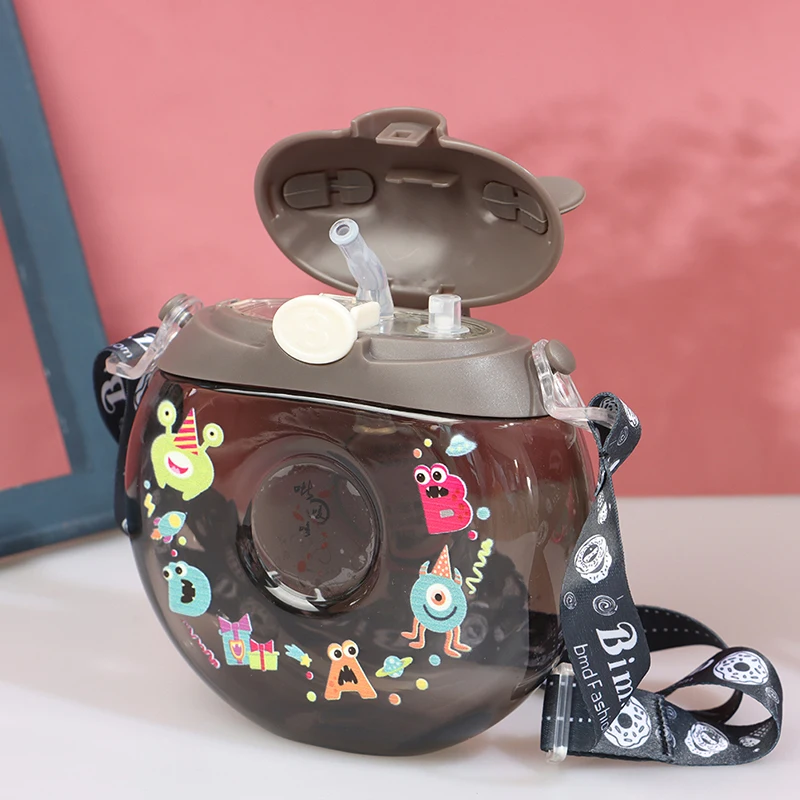 

Портативная Милая бутылка для воды 380 мл, пластиковая бутылка с пончиком, дорожная бутылка с распылителем, соломенный пончик с распылителем,...