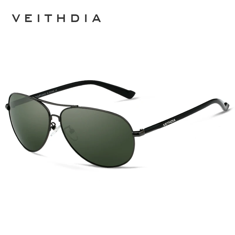 

Мужские солнцезащитные очки VEITHDIA, брендовые зеленые очки с поляризационными стеклами, в металлической оправе, для вождения, модель 2670, 2015