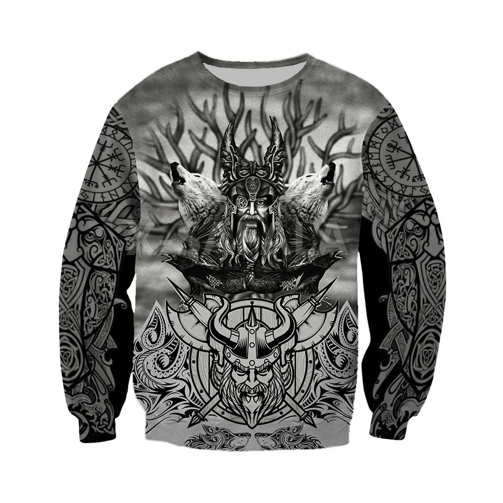 

Viking Odin Tattoo 3D Print Spring Autumn Hoodie Man Women Harajuku Outwear Zipper Pullover Sweatshirt Casual Unisex