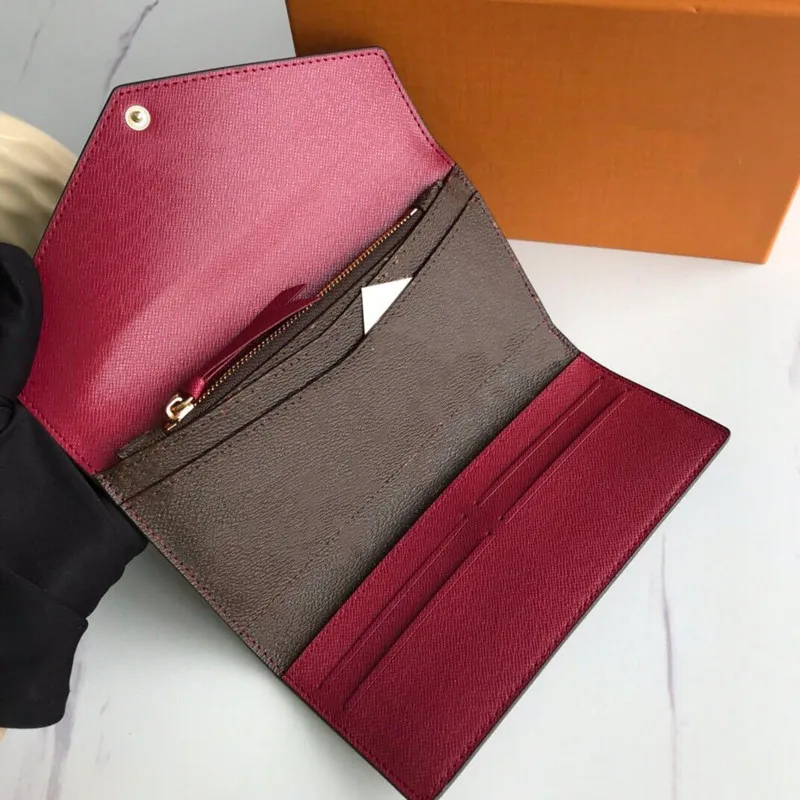 

PORTEFEUILLE SARAH WALLET High Quality Women Classic Envelope-style Long Wallet Purse Credit Card With Gift Box M60708