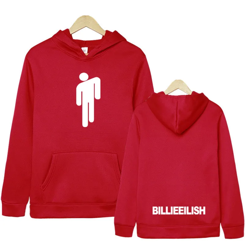 red Новинка, хит, Billie Eilish, худи для мужчин, черный, хлопок, худи, пара Billie Eilish, толстовка, простая, сохраняющая тепло, для женщин/мужчин, худи, сгусток - Цвет: red