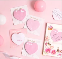 sweet pink heart shape sticky notes n times memo notesbook message note
