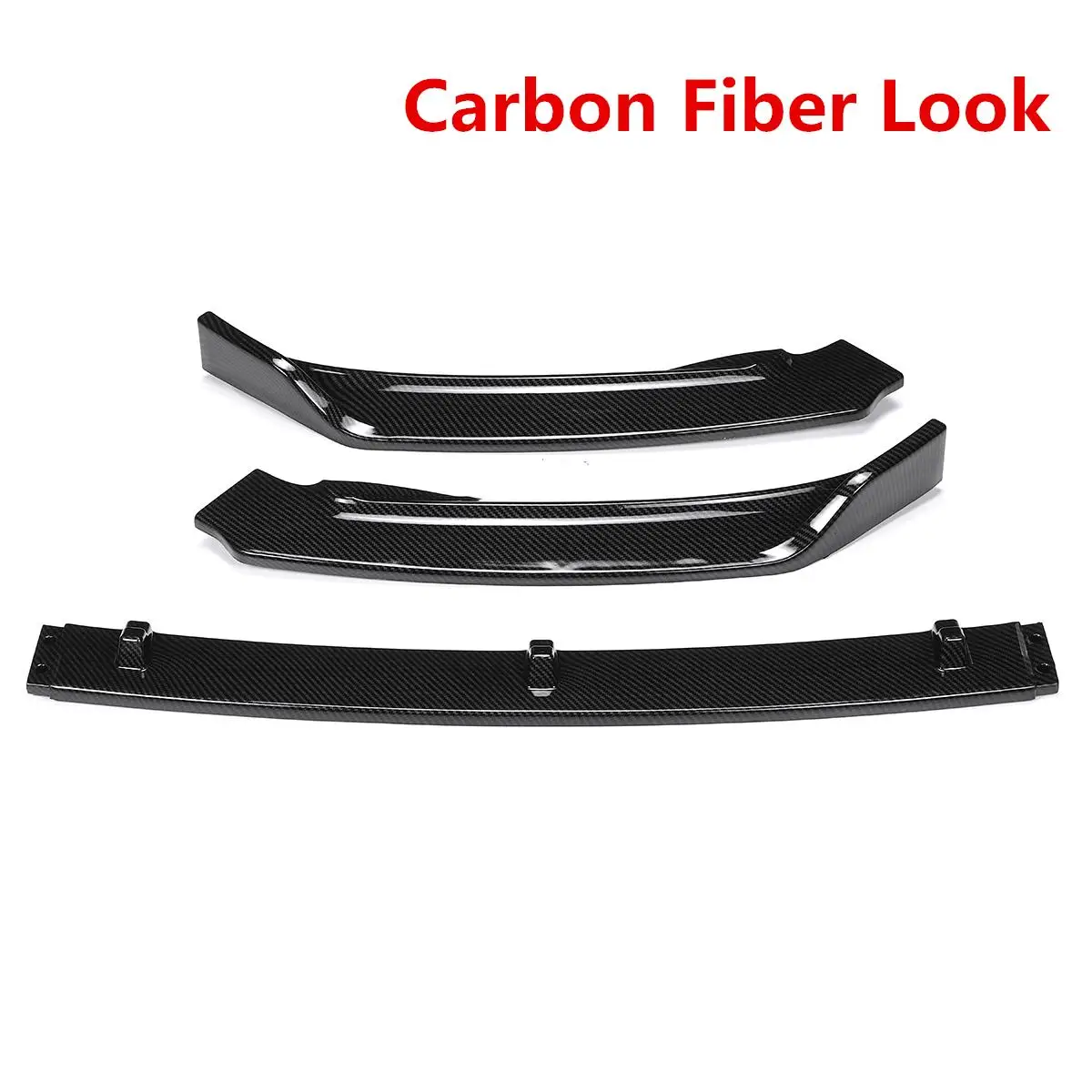 Carbon Fiber Look 3 шт Автомобильный передний бампер сплиттерная губа Корпус Комплект спойлер, диффузор Защитная Крышка Накладка для VW для Passat B7 2012 - Цвет: Carbon Fiber Look