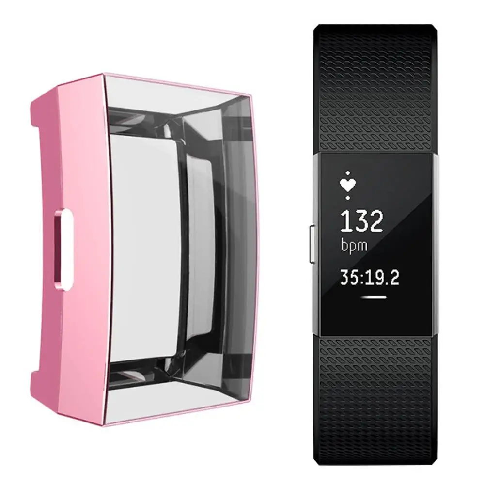 ultra thin soft tpu smart watch screen protector case cover for fitbit charge 2 wearable devices smart accessories free global shipping