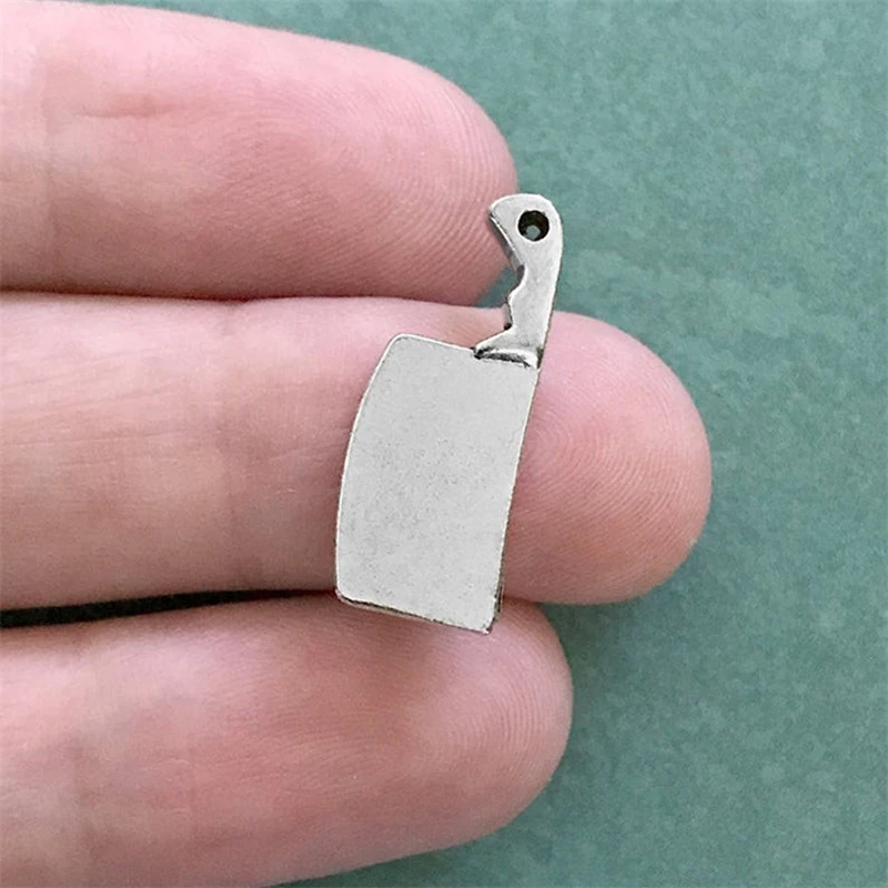 

10 подвесок мясника 24 мм x 9 мм шеф-Нож металлический тональный Подвеска для мясника