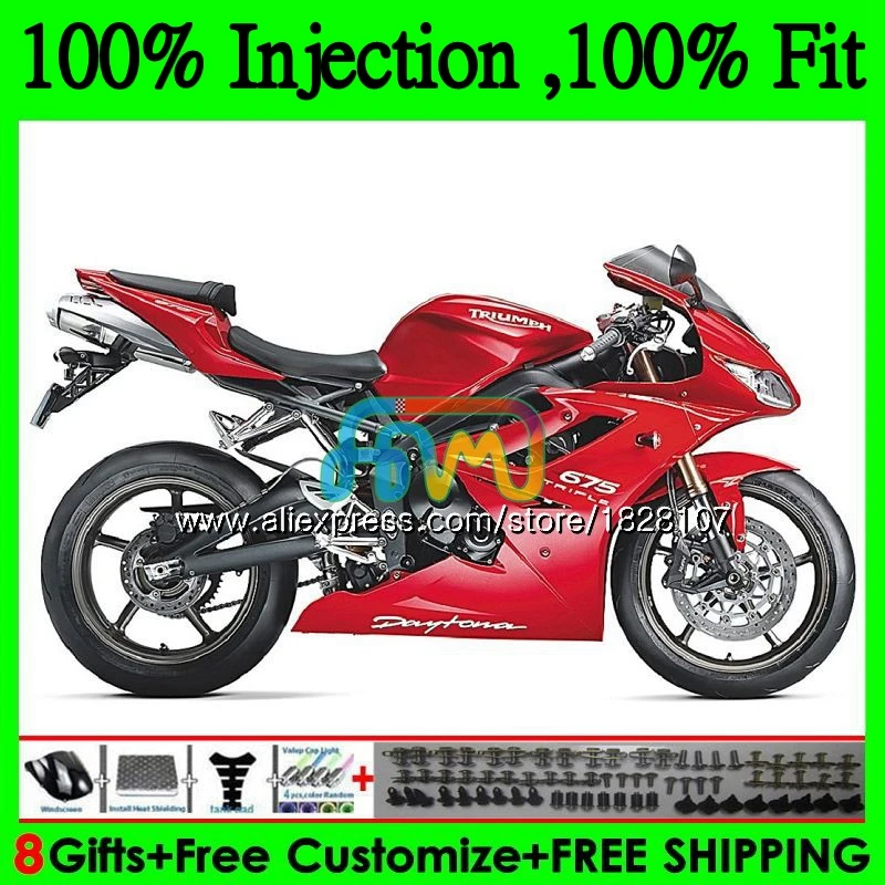 

OEM Корпус для Triumph Daytona 675 02 03 04 05 06 07 08 76b. 44 Daytona675 2002 2003 2004 2005 2006 Фабричный красный 2007 2008 обтекатель