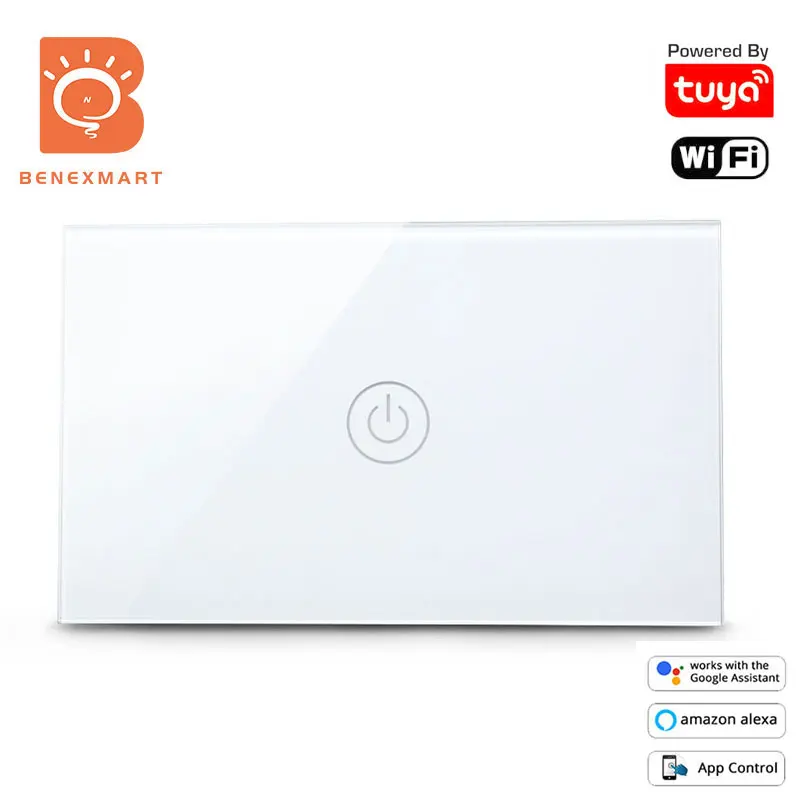 

Умный выключатель света Tuya, выключатель с Wi-Fi, без нейтрального провода, с голосовым управлением, с помощью Alexa Google Home Assistant Smart Life