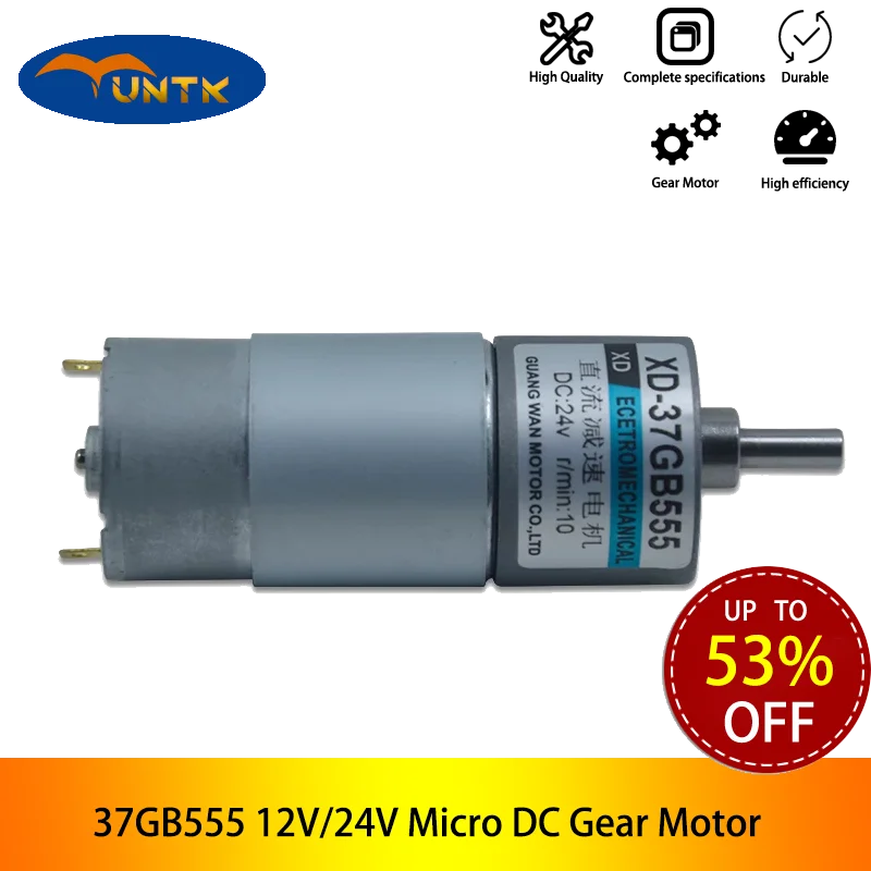 

12V/24V 15W DC Micro Gear Reducer Small Slow Adjustable Low Speed With Bracket Motor