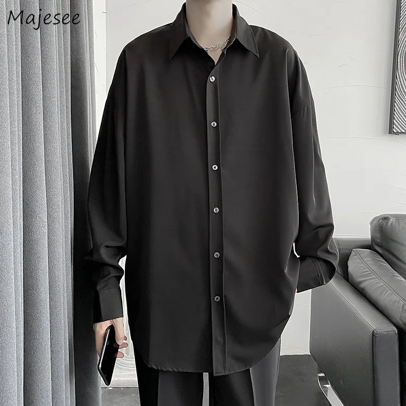 Summer Solid Shirt Men Long Sleeve High Quality Business White Shirts Man Luxury Breathable Masculina Clothes Classic Button Top