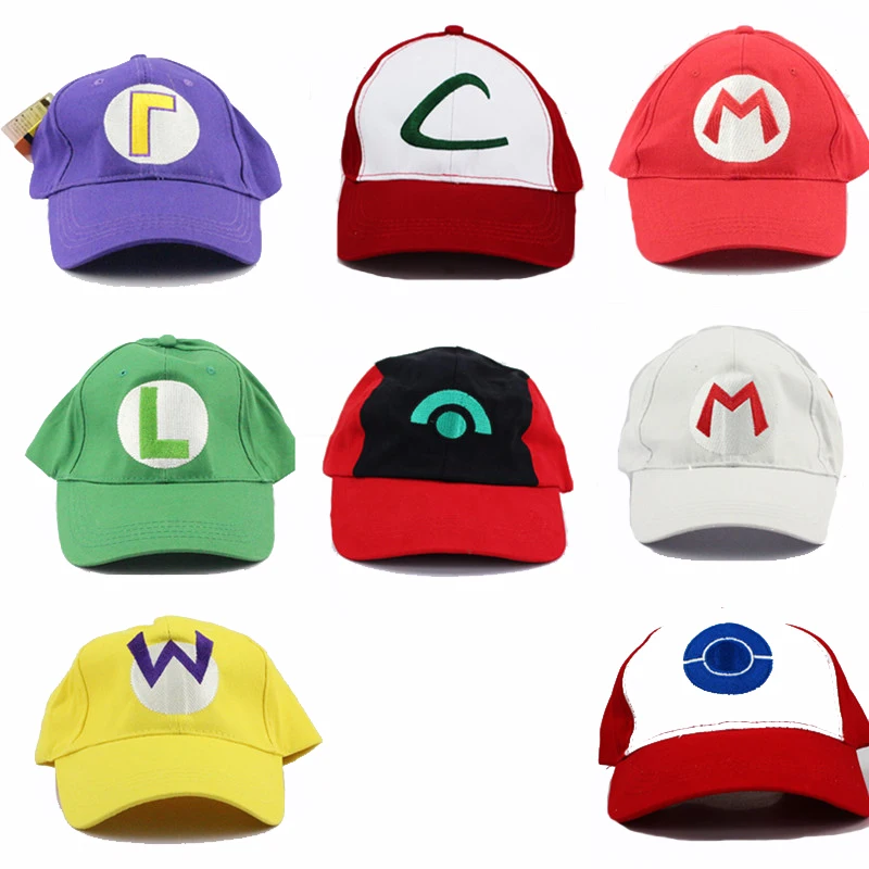 Кепка аниме с мультяшным принтом пепельный Кетчум бейсболка Косплей Плюшевые