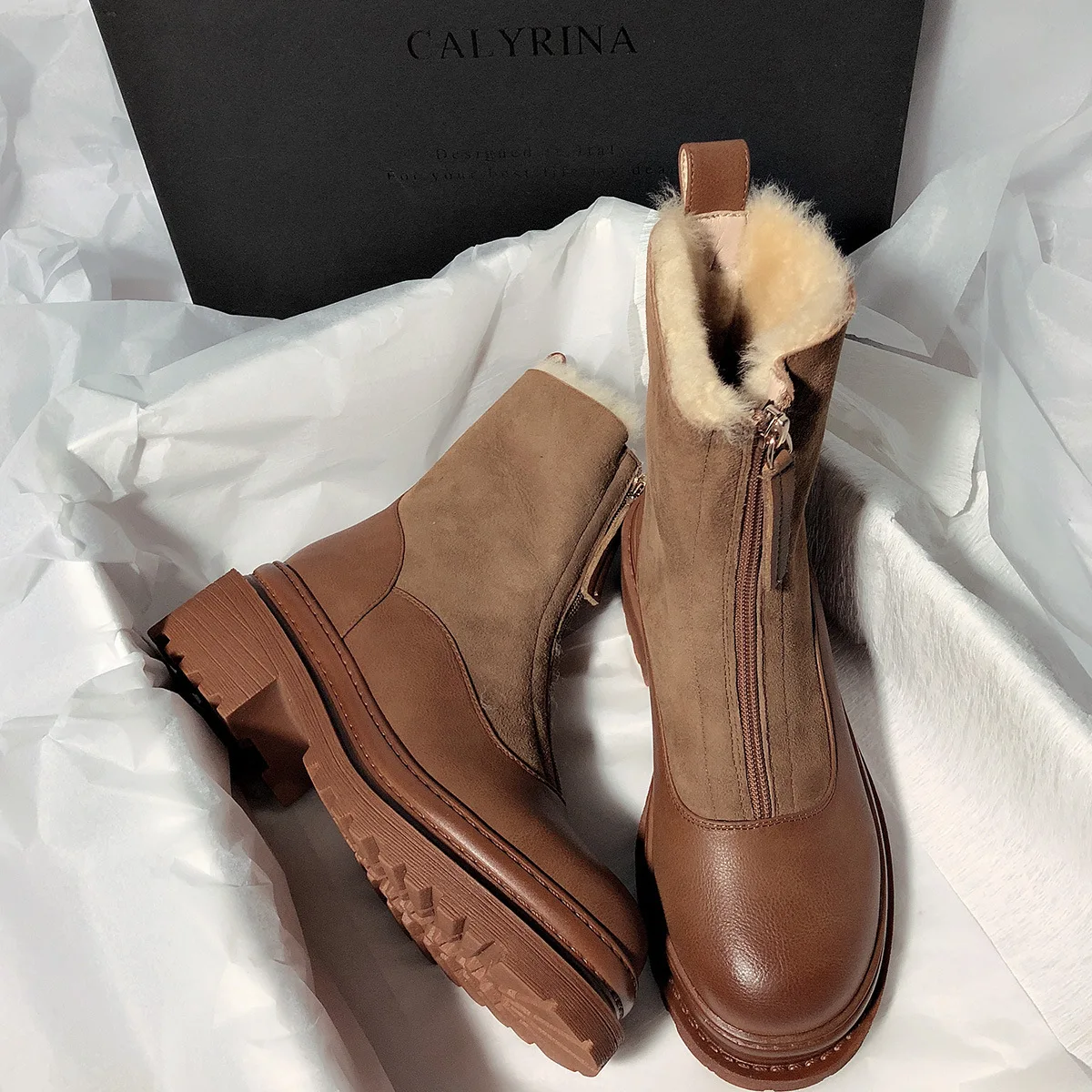 

Women Boots New High-quality Thick-soled Short Boots Casual Temperament Nude Boots Excellent Fashion Boots Zapatos Mujer Sapato