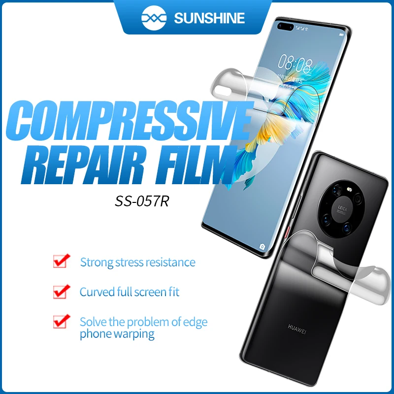 

Sunshine SS-057R 100pcs Hydrogel compressive repair Film for Cutting Machine for HUAWEI and other edge phone prevent warping