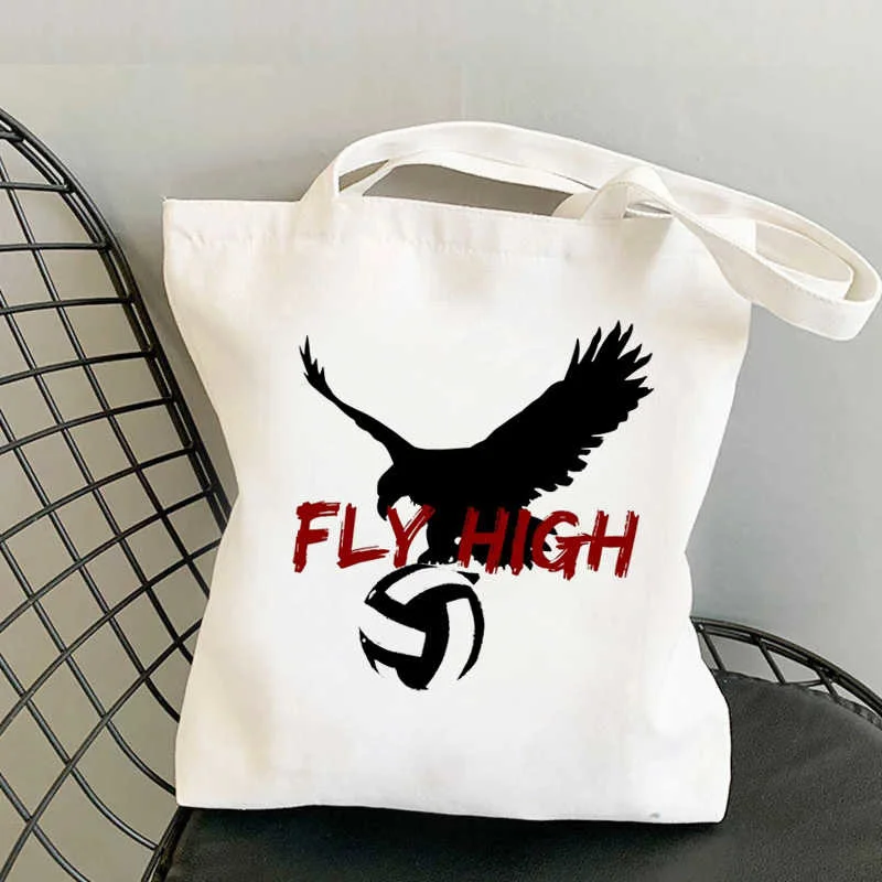 

Haikyuu Ainme Shopper Bag Tote Canvas Shoulder Bag Women Reusable Shopping and Other Handbag for Girl Canvas Crossbody Wallet