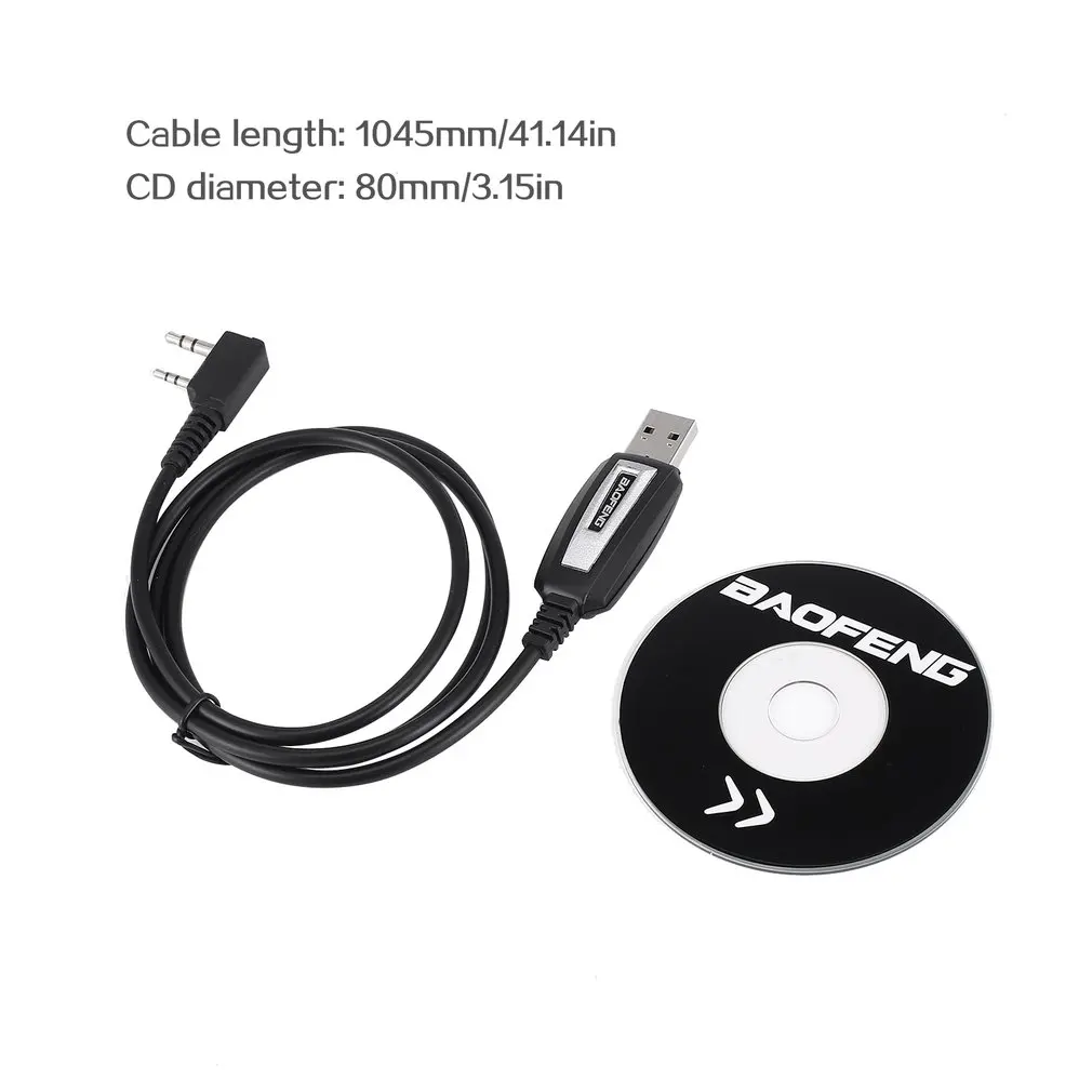 

USB Programming Cable For Baofeng Cord Two Ways Radio Walkie Talkie UV-5R Frequency Software Intercom With Driver CD