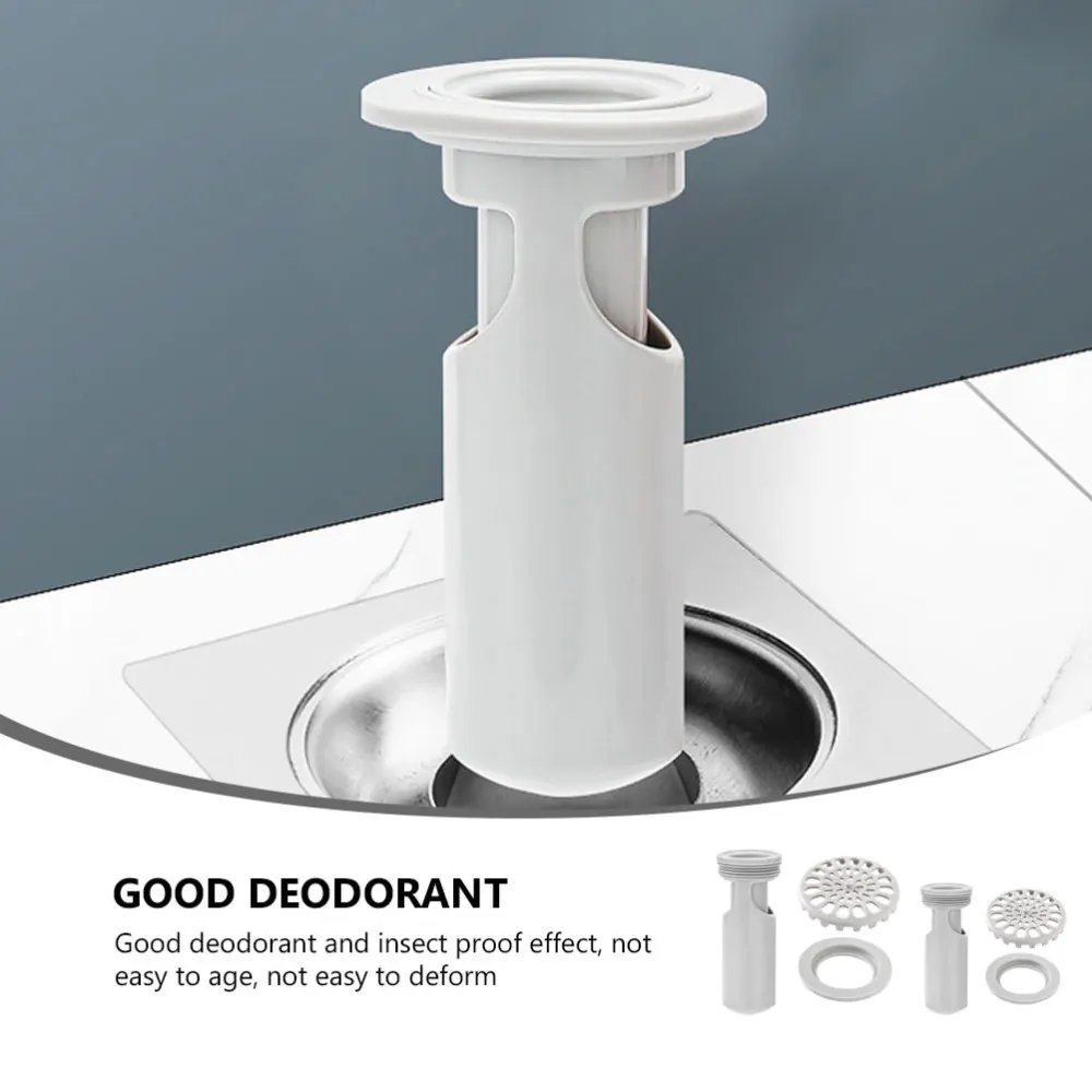 

2pcs Anti-clogging Drain Filters Floor Drain Cover Deodorization Cover (Grey)