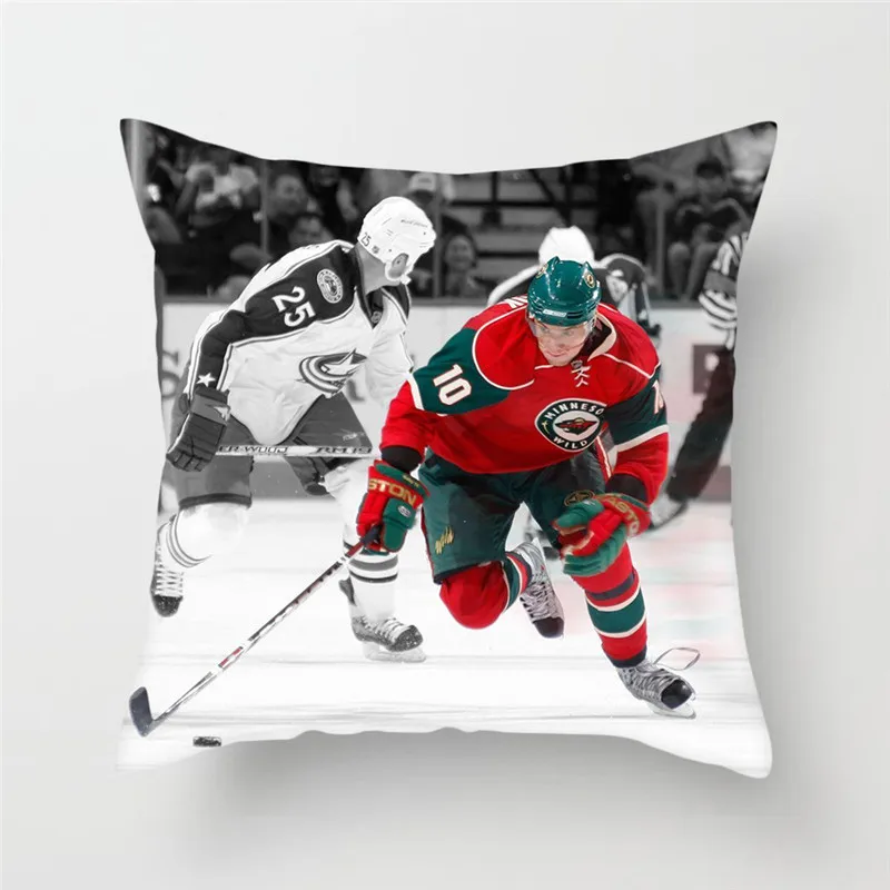 Чехол для подушки fubatacchi Ice Hockey Match чехол Athlete Photo Throw декоративная наволочка дивана