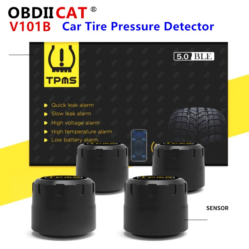 OBDIICAT V101B для IOS Android телефон датчик давления в шинах TPMS Bluetooth/4 0 универсальный