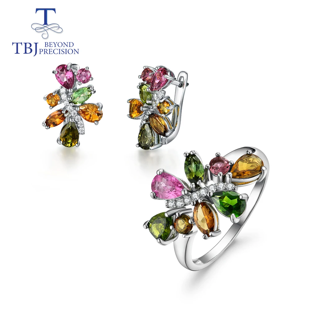 Натуральный драгоценный камень турмалин ювелирное изделие Стерлинговое Серебро